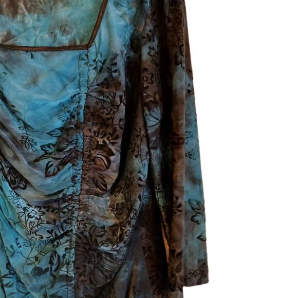 Sami & JO Babydoll Stretch Top Women's XL Blue Black Whimsigoth Fairy Goth Dark - Picture 3 of 12